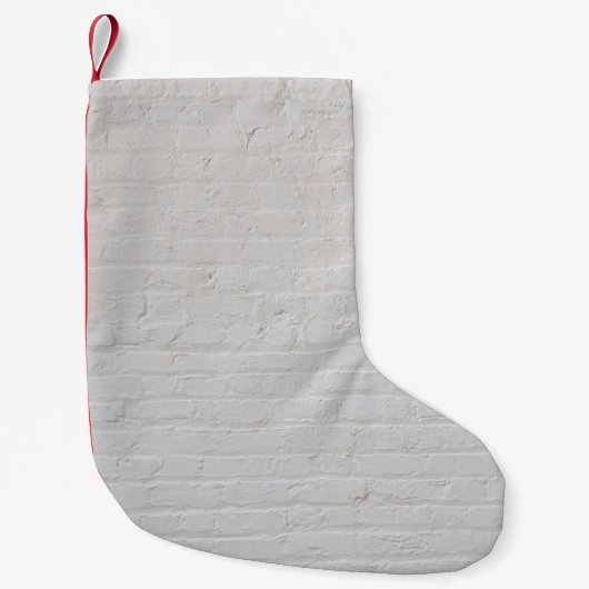 Witte steenwand kleine kerstsok (Voorkant)