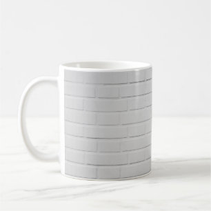 Witte steenwand koffiemok