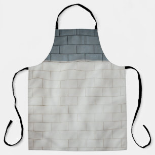 Witte steenwand schort
