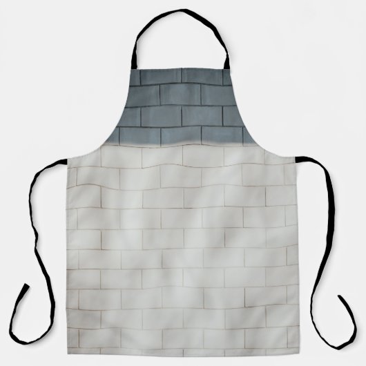 Witte steenwand schort (Voorkant)
