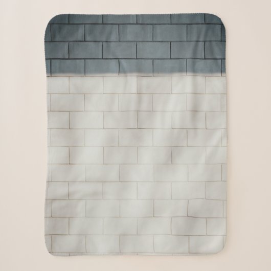 Witte steenwand sherpa deken (Voorkant)