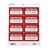 Witte stempel stijl Vertrouwelijke invullabels Etiket (Full Sheet)