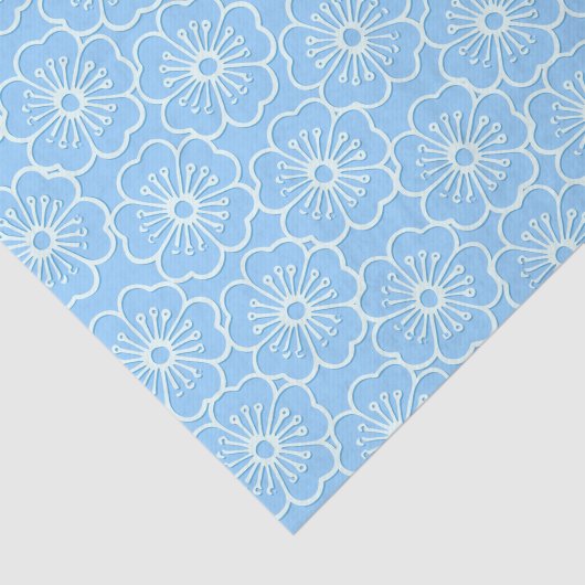 Witte stencil hibiscus floral tissuepapier (Detail)