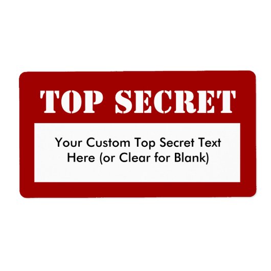 Witte Stencil Top Secret Fill-in labels (Voorkant)