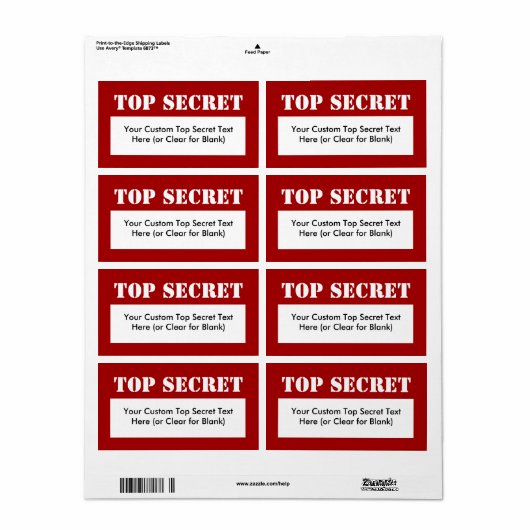 Witte Stencil Top Secret Fill-in labels (Full Sheet)