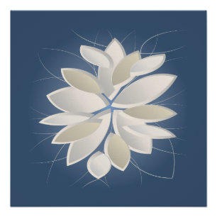 witte stenen bloemblaadjes perfect poster