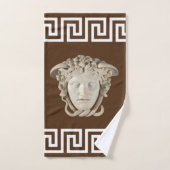 Witte Stenen Medusa Griekse Sleutel Ontwerper Bad Handdoek (Handdoek)