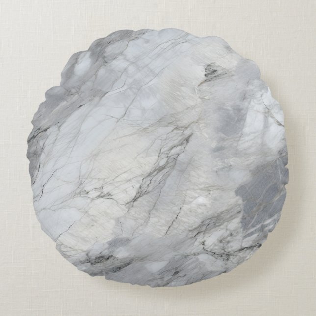 Witte Stenen Texturen Design Series 2 Rond Kussen (Voorkant)