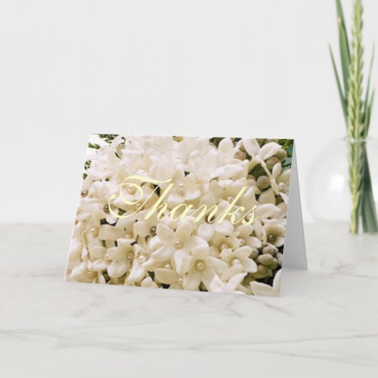 Witte Stephanotis Bloemige Bedankbriefjes Bedankkaart (Voorkant)