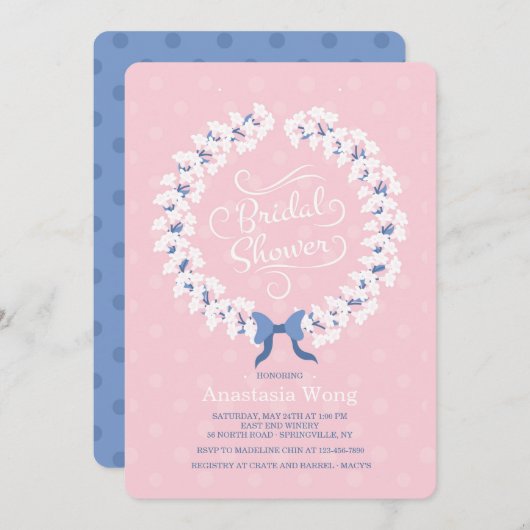 Witte Stephanotis Krans Bruids Douche Uitnodiging (Voorkant / Achterkant)