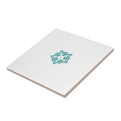 Witte ster blauwgroen groene omtrek witte achtergr tegeltje (Zijkant)