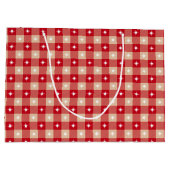 Witte Ster Gingham Landelijke Feestdagen Groot Cadeauzakje (Achterkant)