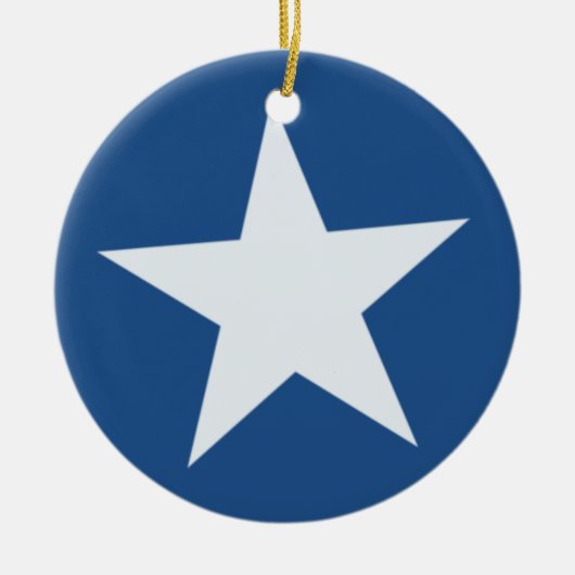 witte ster keramisch ornament (Voorkant)