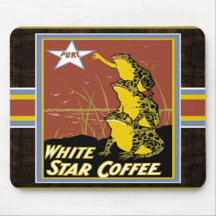 Witte Ster Kikker Mousepad Muismat