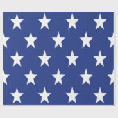 Witte ster op blauwe achtergrond cadeaupapier (Vlak)