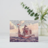 Witte Ster "Santa Maria " van de Lijn Briefkaart (Staand voorkant)