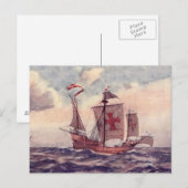 Witte Ster "Santa Maria " van de Lijn Briefkaart (Voorkant / Achterkant)