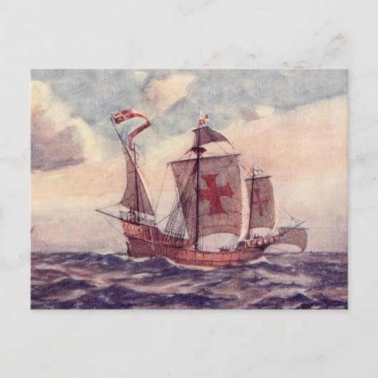 Witte Ster "Santa Maria " van de Lijn Briefkaart (Voorkant)