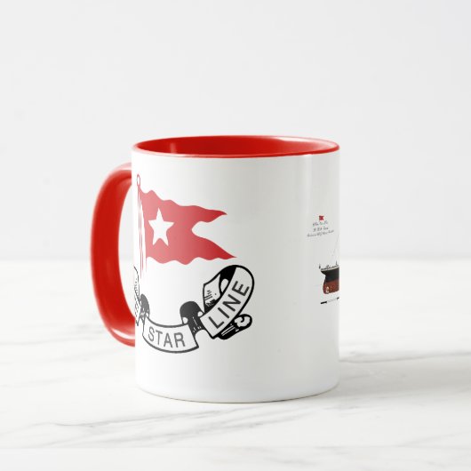 witte ster titanic mok (Voorkant links)