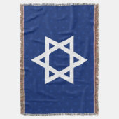 Witte ster van David Navy Blue Deken (Voorkant Verticaal)