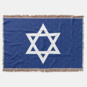 Witte ster van David Navy Blue Deken (Voorkant)