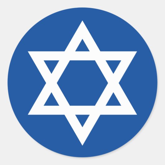 Witte ster van David Navy Blue Ronde Sticker (Voorkant)