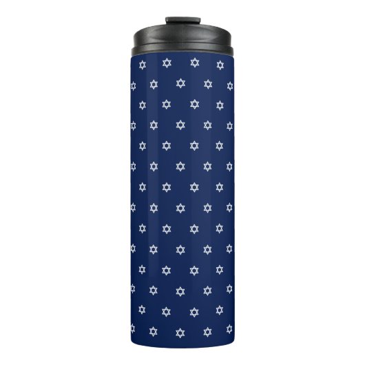 Witte ster van David Navy Blue Thermosbeker (Voorkant)