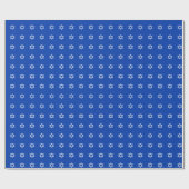 Witte Ster van David op Blauw Cadeaupapier (Vlak)