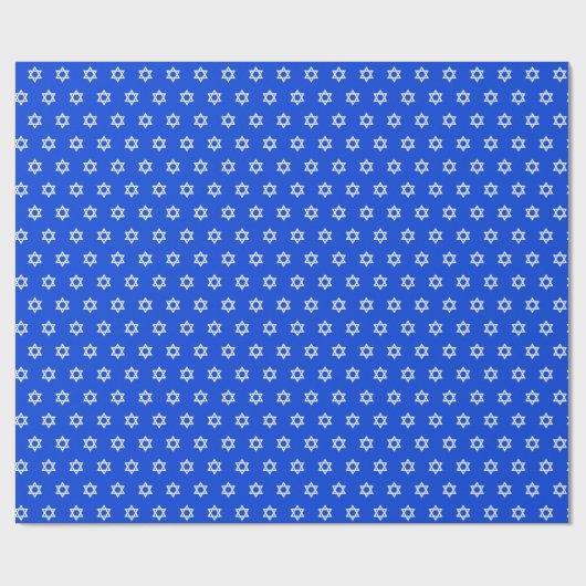 Witte ster van David Royal Blue Cadeaupapier (Vlak)