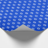 Witte ster van David Royal Blue Cadeaupapier (Hoek)