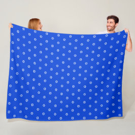 Witte ster van David Royal Blue Single Bedcover Fleece Deken