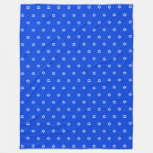 Witte ster van David Royal Blue Single Bedcover Fleece Deken (Voorkant)