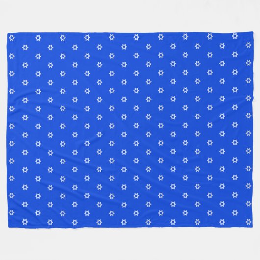 Witte ster van David Royal Blue Single Bedcover Fleece Deken (Voorkant (Horizontaal))