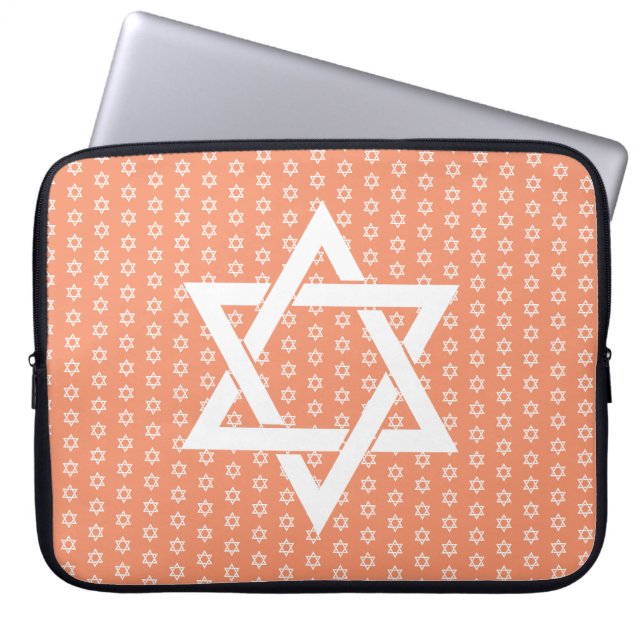 witte ster van David Seamless Laptop Sleeve (Voorkant)