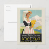 Witte Ster Vintage Poster 1931 Briefkaart (Voorkant / Achterkant)