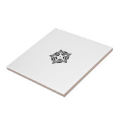 Witte ster zwarte omtrek witte achtergrond tegeltje (Zijkant)