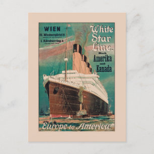 Witte Sterlijn Vintage Poster 1914 Briefkaart