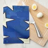 Witte sterren blauwe achtergrond theedoek (Quarter Fold)