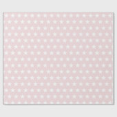 Witte Sterren Blush Roze Modern Chique Design Tren Cadeaupapier (Vlak)