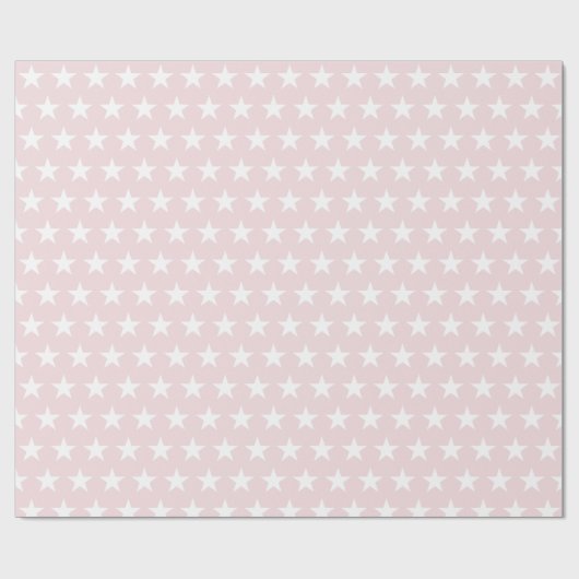Witte Sterren Blush Roze Modern Chique Design Tren Cadeaupapier (Vlak)