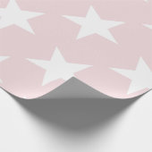 Witte sterren Blush roze moderne grafische vormgev Cadeaupapier (Hoek)