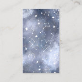 Witte sterren constellatie grijze blauwe nebula yo visitekaartje (Achterkant)