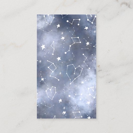 Witte sterren constellatie grijze blauwe nebula yo visitekaartje (Achterkant)