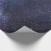 Witte sterren en middernachtblauw cadeaupapier (Hoek)