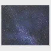 Witte sterren en middernachtblauw cadeaupapier (Vlak)