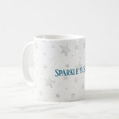 Witte sterren fonkelen koffiemok (Voorkant links)