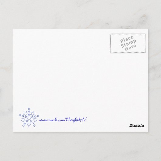 Witte sterren in blauw op rood patriottisch briefkaart (Achterkant)