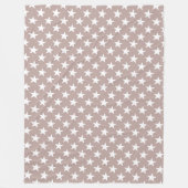 Witte sterren Licht bruin kleurenontwerp Sterk mod Fleece Deken (Voorkant)