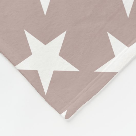 Witte sterren Licht bruin kleurenontwerp Sterk mod Fleece Deken (Hoek)