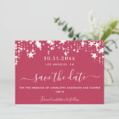 Witte sterren met de datum save the date (Staand voorkant)